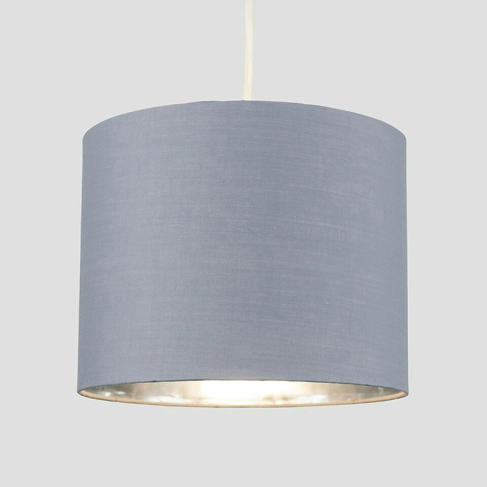 image 1 of ValueLights Reni Small Grey And Chrome Ceiling Pendant Shade