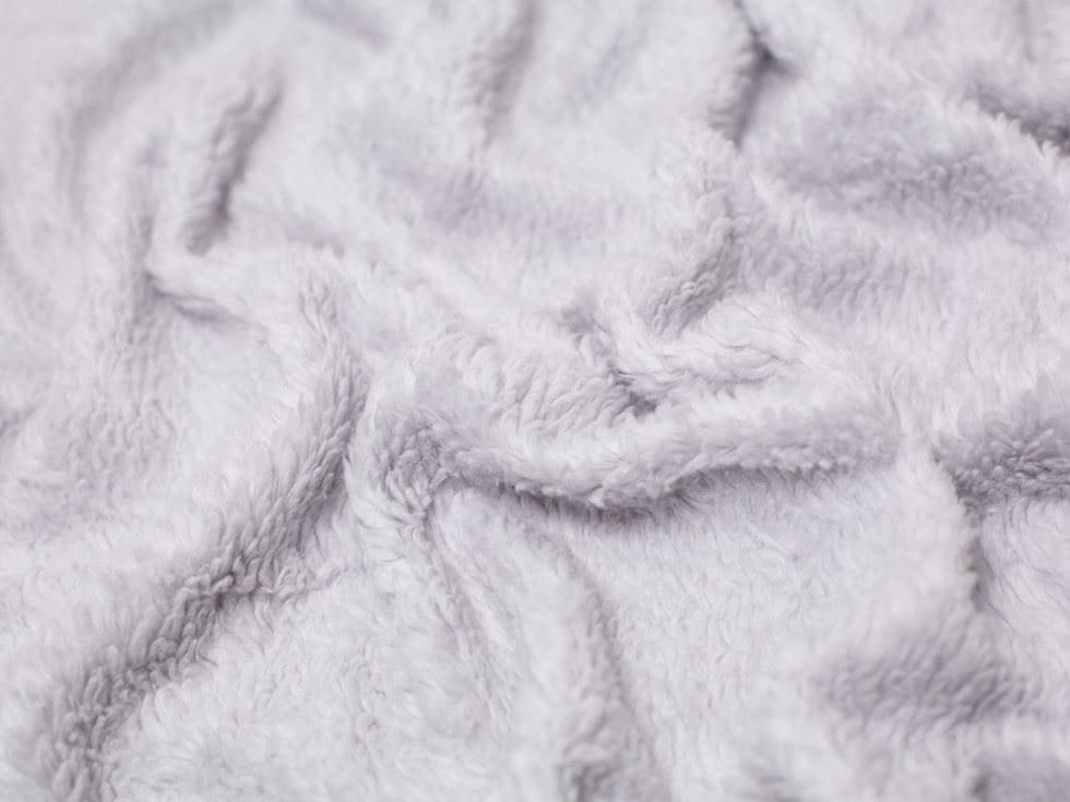 Minerva Core Range Silver Cotton Sherpa Fleece Fur Fabric for Dressmaking, Toy Making, 150cm / 59" Wide - per metre