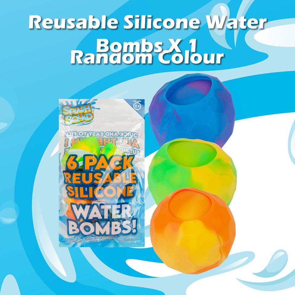 image 1 of vfm-estore Reusable Silicone Water Bombs Multicolour Set of 6 - Kids & Adult Pool Toy