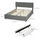 image 5 of HOMCOM Upholstered Ottoman Bed with Storage Drawer and Adjustable Headboard, 5ft King Size Bed Frame with Gas Lift End Opening, Wooden Slats, No Mattress, Grey