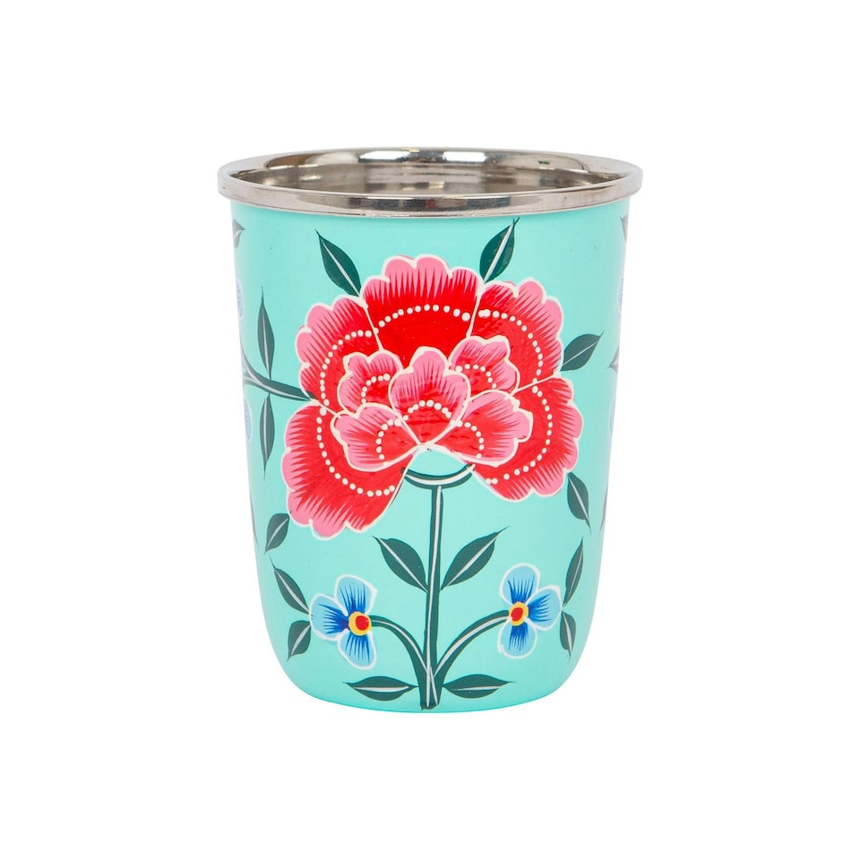 image 1 of BillyCan Hand-Painted Picnic Cup - 300ml - Mint Peony Green