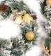 image 2 of Best Artificial 9ft Frosted Gold Christmas Garland with 80 Bright white battery lights