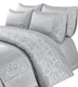 image 1 of Duvet Cover And Pillowcase Set Silver Or Pink Embroided Luxury Design Polyester Bed Linen Silver | Silver | Single