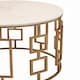 image 3 of Shalimar White Marble Top Side Table with Gold Finish Base Gold