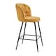 image 2 of SONARA Set of 2 Blended Woven Fabric Counter Height Bar Stools with Backrest | Yellow