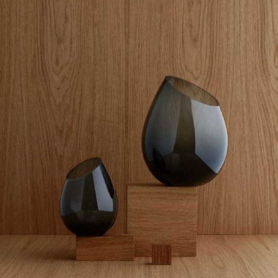 image 1 of Blomus Drop Glass Vase 19cm - Smoke