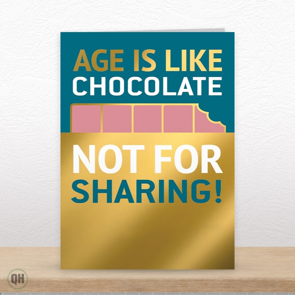 image 1 of Age Is Like Chocolate, Not For Sharing!- Funny Birthday Card