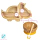 image 3 of Tiny Dining 4pc Dinosaur Bamboo Suction Baby Feeding Set - Orange