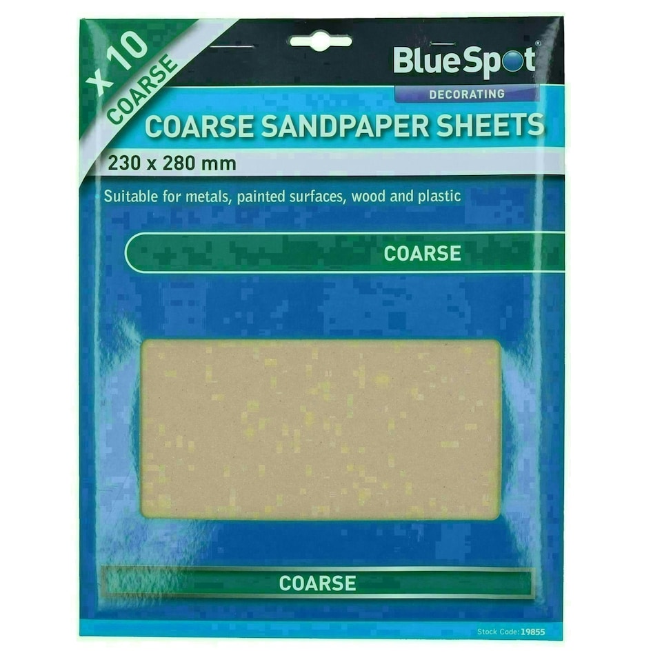 image 1 of 10pc Assorted Sandpaper Sanding Sheets For Metal Wood Plastic Coarse 60 Grit