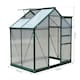 image 10 of Outsunny 6x4ft Walk-In Polycarbonate Greenhouse Plant Grow Galvanized