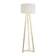 image 4 of ValueLights Lottie Natural Wood Tripod Floor Lamp Cream Boucle Shade