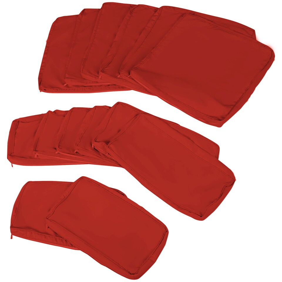 image 1 of Outsunny Garden Rattan Sofa Set Polyester Cover Replacement No Cushion Red | Red | Red | 1