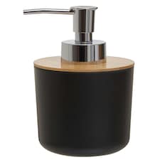 Interiors by Premier 300 ml Black Lotion Dispenser, Sustainable Bamboo Fibre Hand Lotion Pump, Modern Design Soap Dispenser