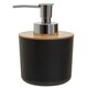 image 1 of Interiors by Premier 300 ml Black Lotion Dispenser, Sustainable  Bamboo Fibre Hand Lotion Pump, Modern Design Soap Dispenser