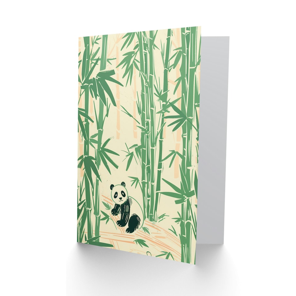 image 1 of Cute Bright Bamboo Forest Arty Occasion Baby Birthday Card
