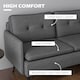 image 4 of HOMCOM Modern Two Seater Sofa, Button Tufted Loveseat with Cushions and Steel Legs for Living Room, Guest Room, Dark Grey | Grey | One Size