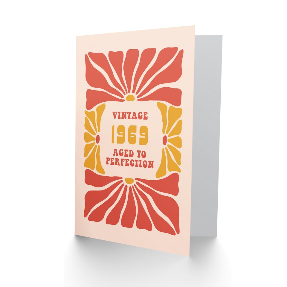 image 1 of Vintage Retro For Her Flower 60s Born 1969 Aged 56 Years Old 56th Birthday Card