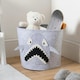image 4 of OHS Kids Round Shark Felt Toy Storage Organiser Basket - Grey