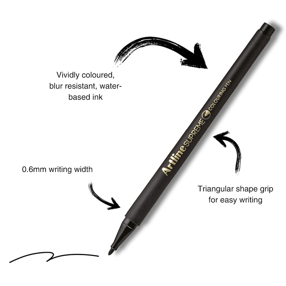 image 1 of Artline Supreme Colouring Pens Assorted 10 Pack Multi