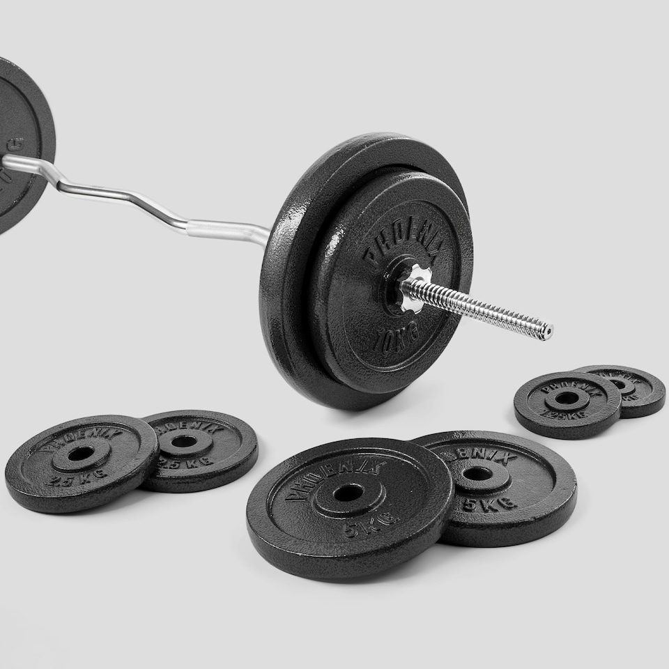 image 1 of Phoenix Fitness Curved Barbell Bar - 5ft (Standard 1")