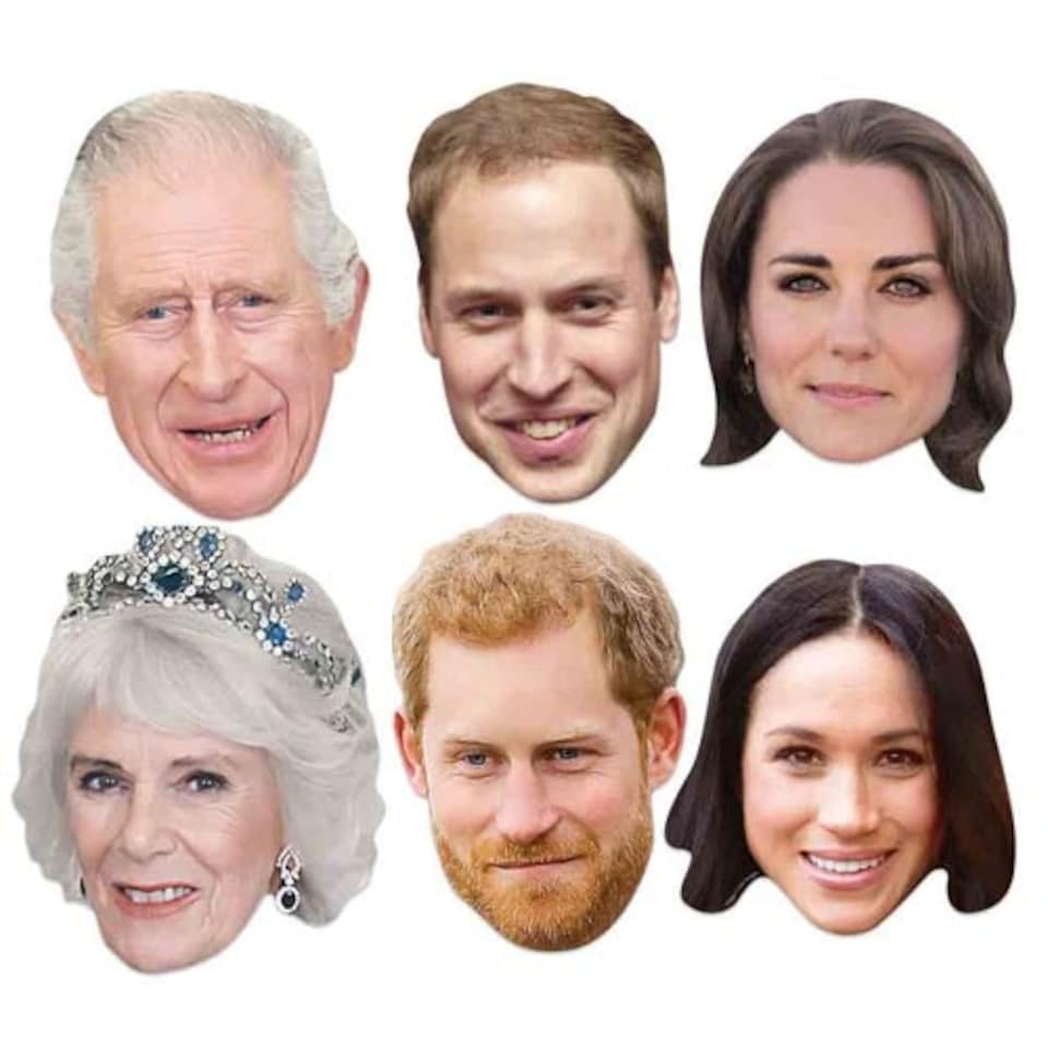 Royal Family Royal Connections Cardboard Face Masks - Pack of 6