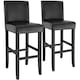 image 1 of Bar Stools with a padded backrest and faux leather cover | Black | black | 41 x 40 x 107 cm | 2