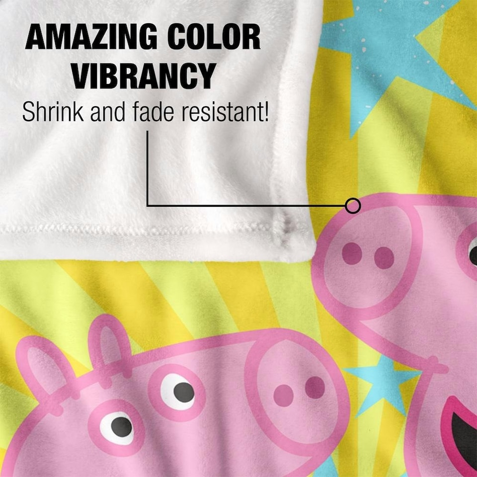 image 1 of Peppa Pig High Five Peppa And George Blanket - White - One Size