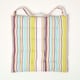 image 3 of Homescapes Seat Pad Luxury 100% Cotton Stripe Indoor Outdoor Garden Dining Cushion Green | 40 x 40 cm