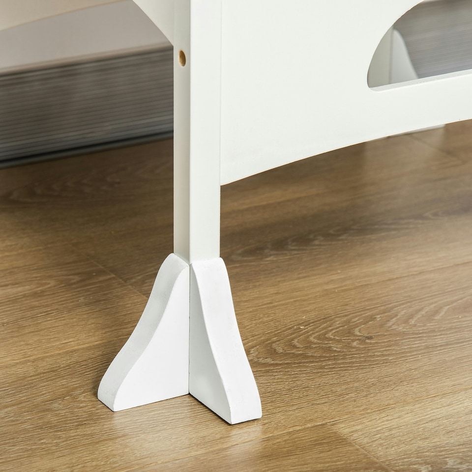 image 1 of HOMCOM Kids Step Stool Toddler Kitchen Stool with Blackboard Lockable Handrail