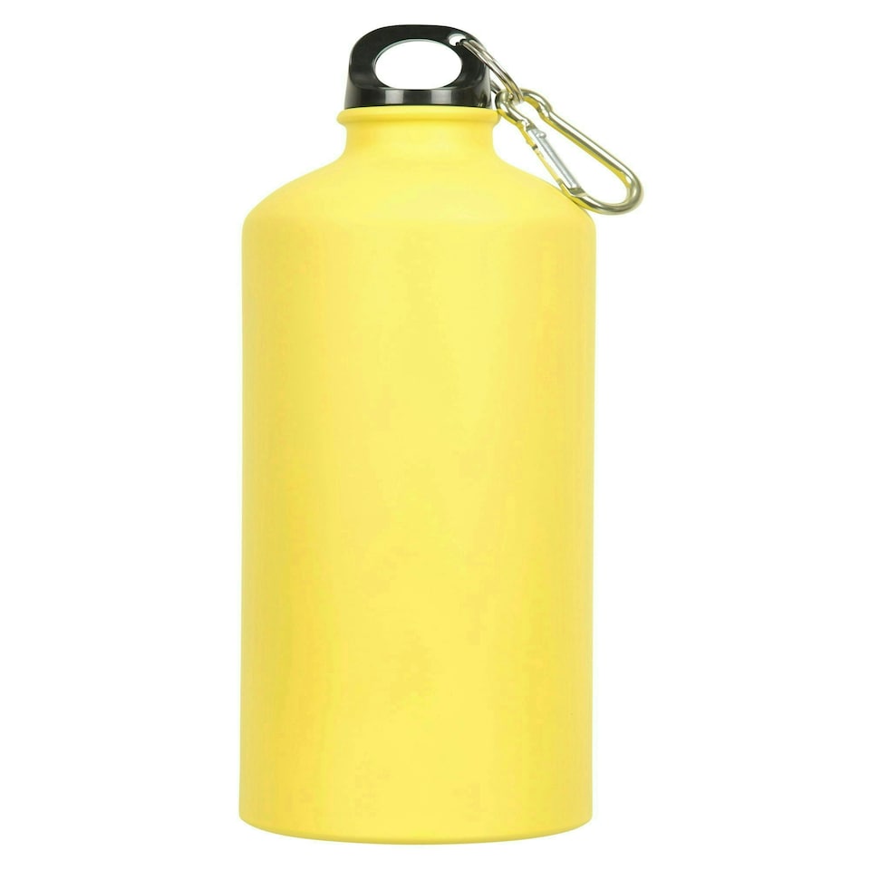 image 1 of Mountain Warehouse Drinking Water Bottle Matt Aluminium Fitness Camping Flask Yellow | Bright Yellow