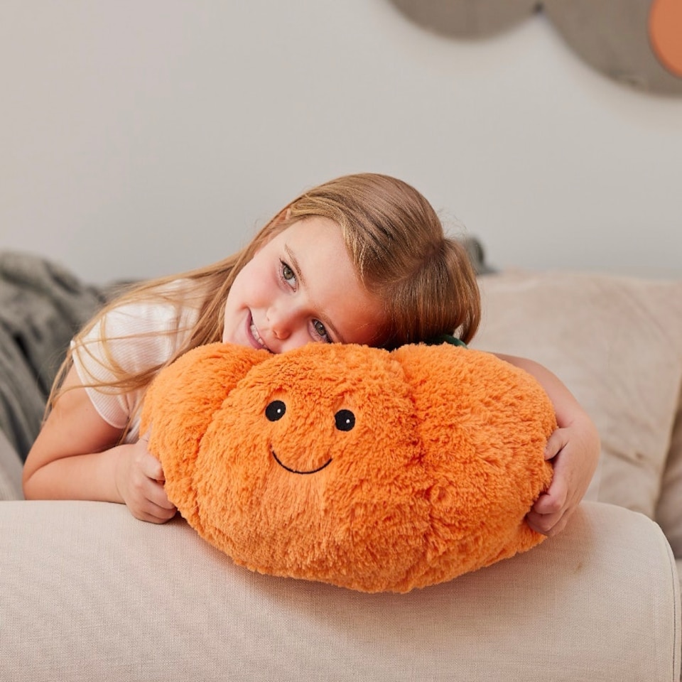 image 1 of Warmies Supersized Cushies Pumpkin