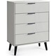 image 2 of Silk Grey Wide Chest of Drawers (4 Drawers)