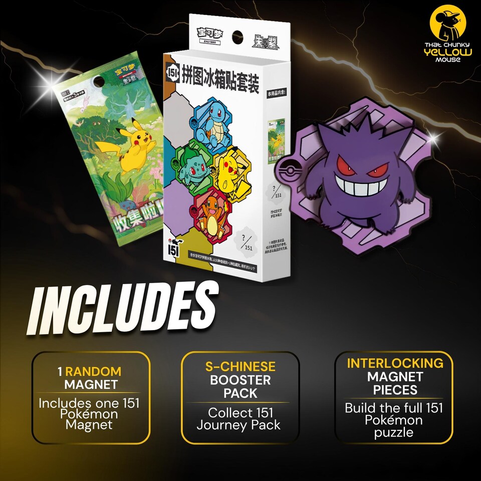 image 1 of Pokemon Card Collect 151 Puzzle Magnet Gift Box - S-Chinese Pack Including 1 Random Original Magnet