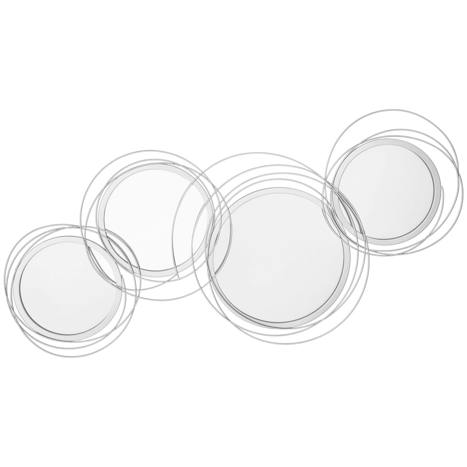 image 1 of HOMCOM Metal Wall Art Decorative Mirror Decor Modern Wall Sculpture Silver