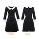 image 2 of Witch Costume - 3 Pcs - Collared Dress, Broom & Cat Toy | Black | S