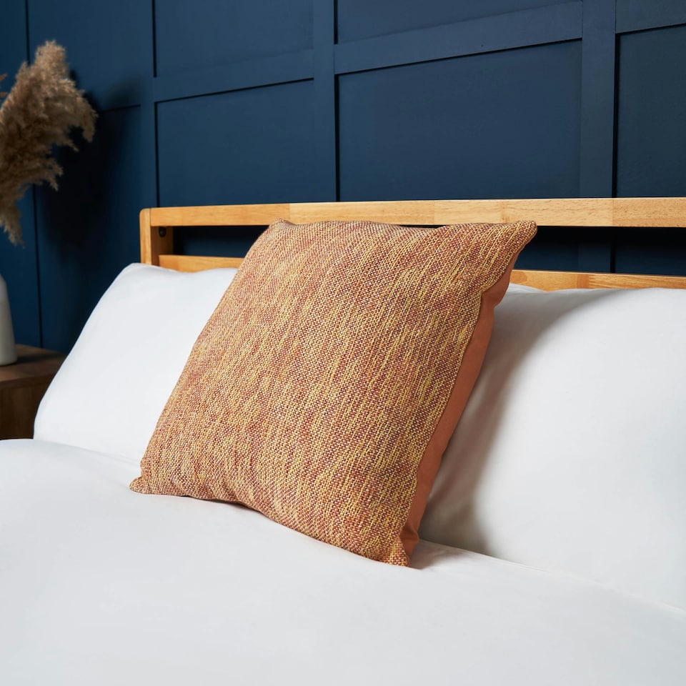 image 1 of BHS Two-Tone Cushion, Terracotta Orange | Terracotta