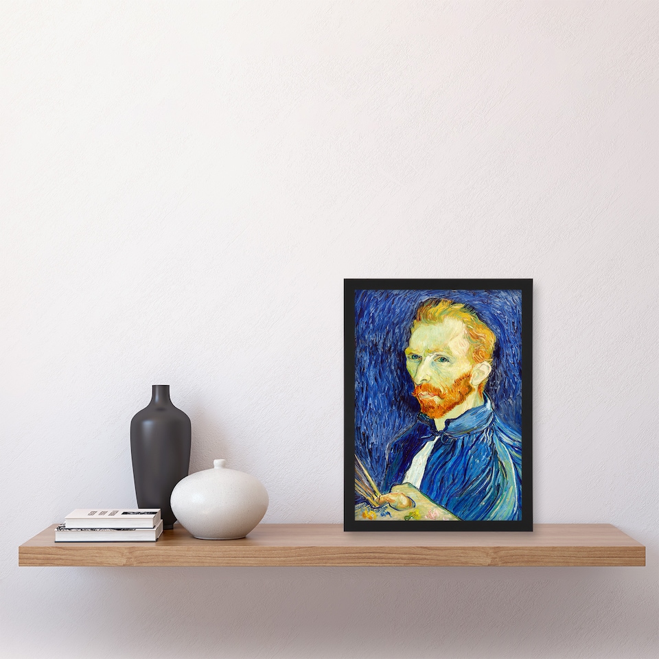 image 1 of Vincent van Gogh Framed Wall Art Print Self Portrait With Palette Home Décor