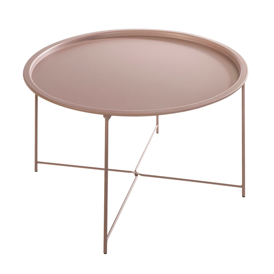image 1 of Bjarni Coffee Table Metal Side Table in Blush Pink Black