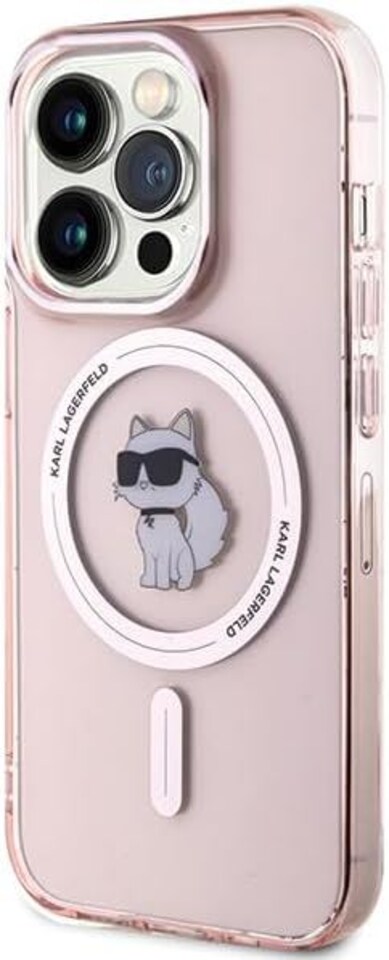 image 1 of Karl Lagerfeld IML Choupette Case with MagSafe for iphone 15 Pro 6.1 Pink - KLHMP15LHFCCNOP