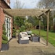 image 3 of Wall Mounted Pergola and Decking Kit - L360 x W360 x H270  cm - Rustic Brown