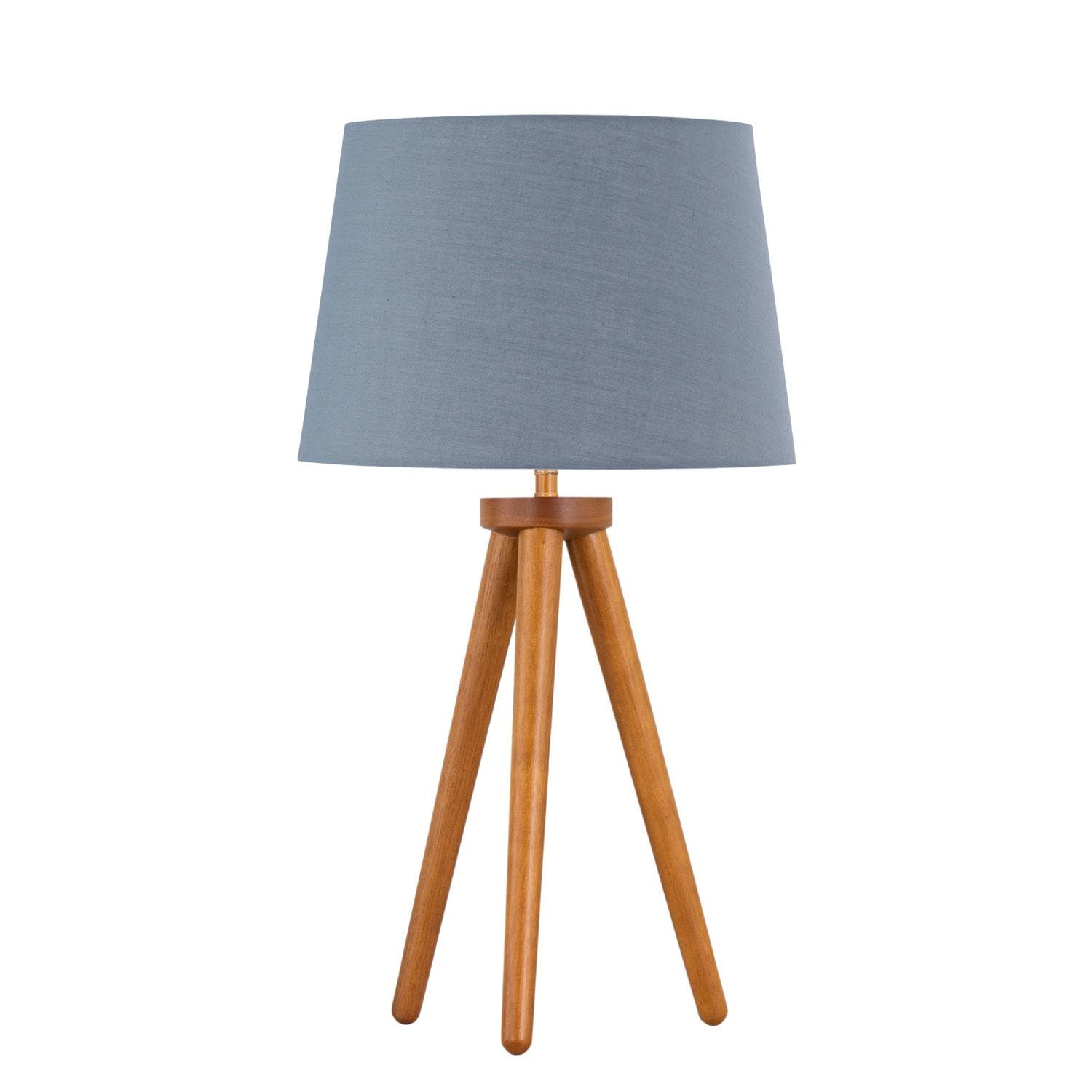 First Choice Lighting Voyage - Dark Oak Table Lamp or Bedside Light with Grey Shade in Brown