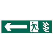 Scan Running Man Arrow Left - Pvc Sign 200 X 50mm - Multi Colour - 200 x 50mm