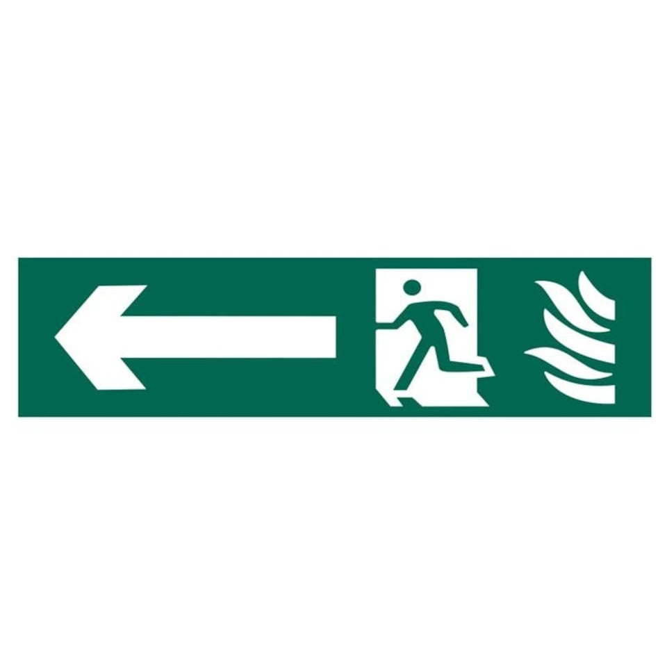 Scan Running Man Arrow Left - Pvc Sign 200 X 50mm - Multi Colour - 200 x 50mm