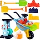 image 8 of The Magic Toy Shop Wheelbarrow Kids Outdoor Garden Sand Water Play Toy Set