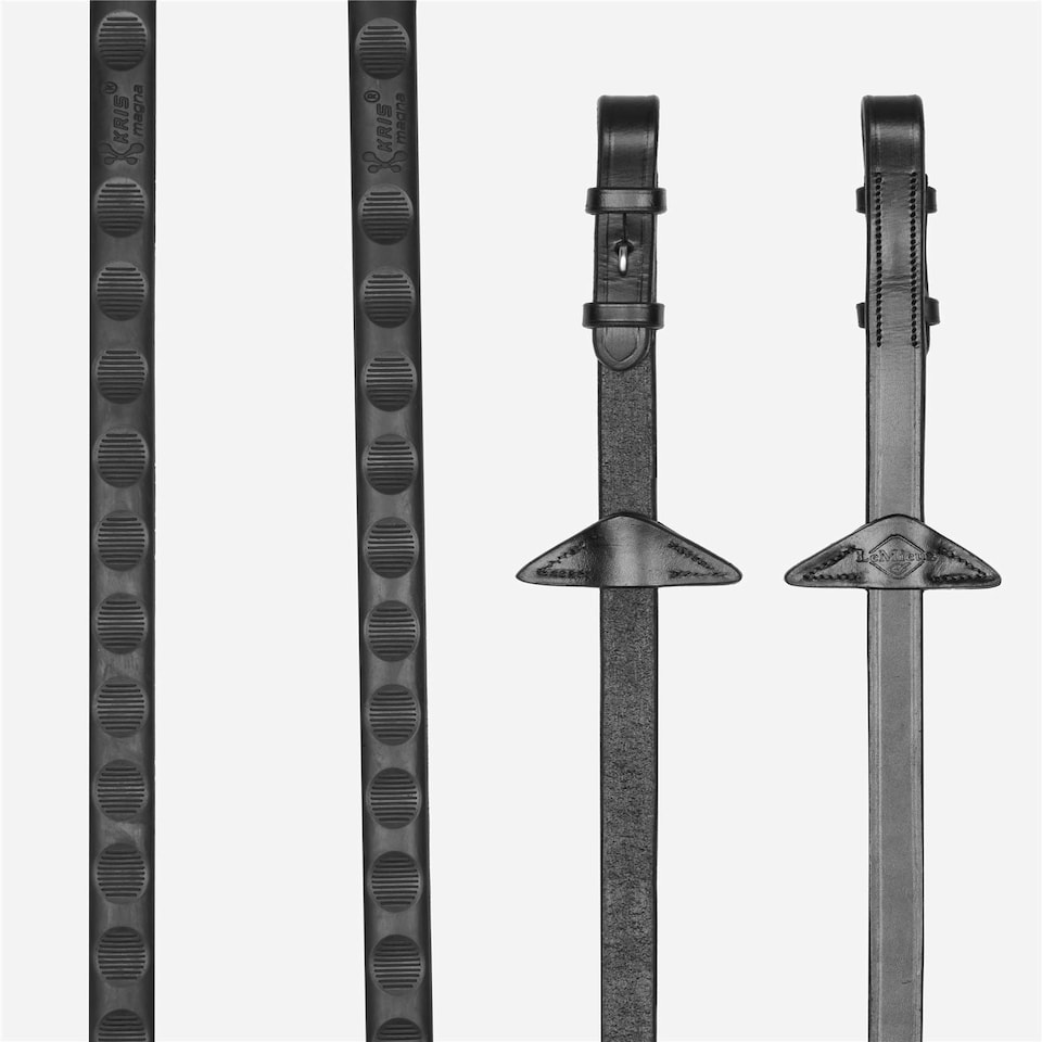 image 1 of LeMieux Magna Grip Rubber Reins Brown | Full