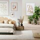 image 3 of KUKOON Neutral Beige Medallion Non Slip Washable Low Pile Rug 160cm x 230cm Cream