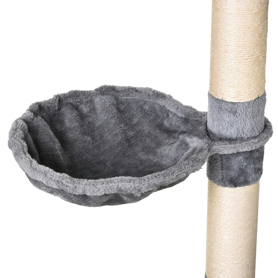 image 1 of PawHut 154cm Cat Tree Tower Multi-level Indoor Scratching Post Light Grey