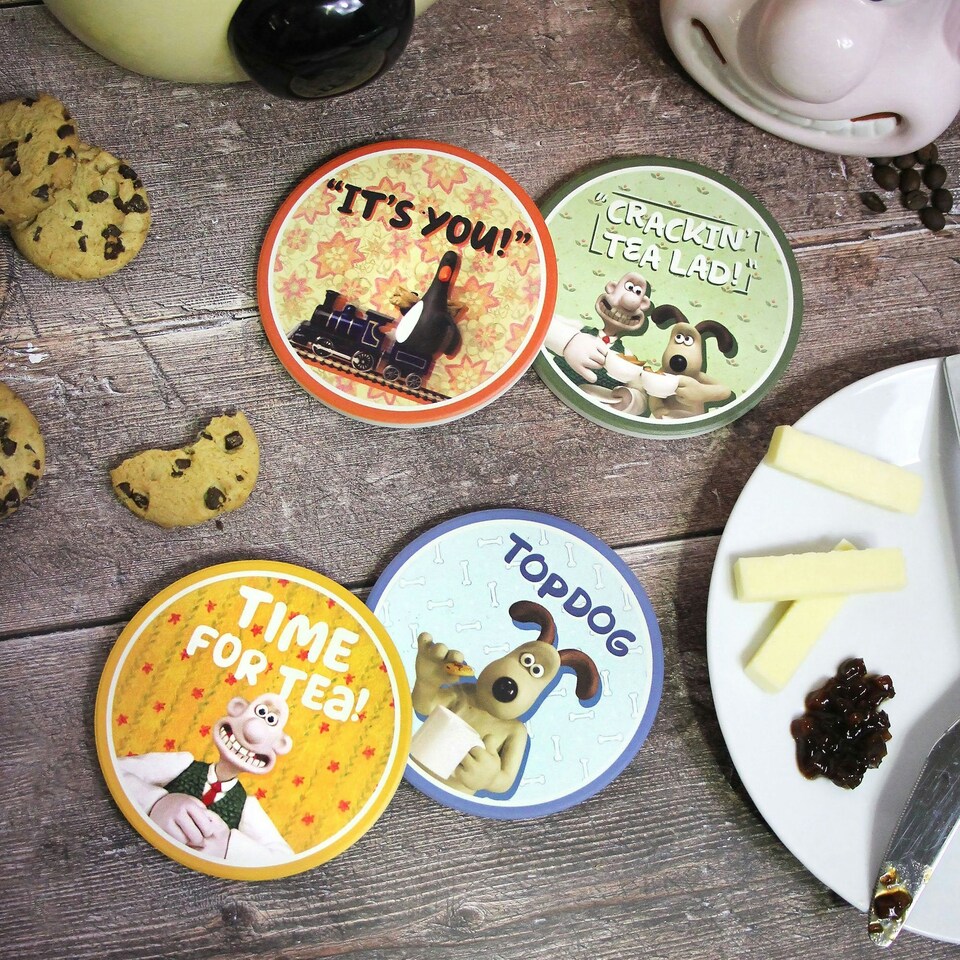 image 1 of Coasters Set of 4 Ceramic - Wallace & Gromit
