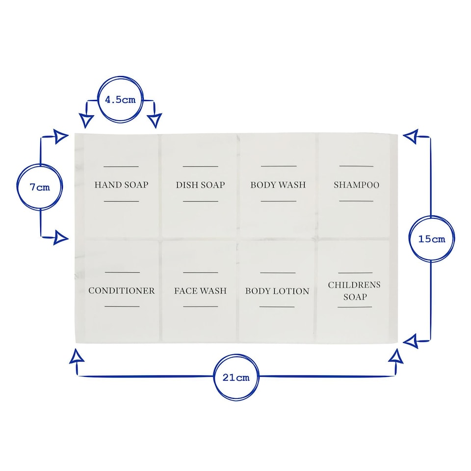 image 1 of Harbour Housewares Glass Soap Dispensers with Labels - 500ml - Clear/Black - Pack of 2