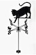 image 2 of Traditional Weathervane Cat Chasing Mouse - Steel - L39 x W39 x H80 cm - Black